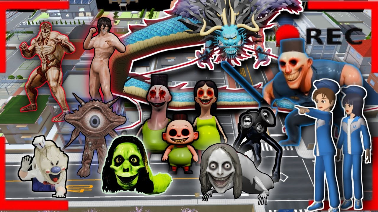 Yuta Mio dan Hamood Habibi Polisi Mengalahkan Semua MONSTER di Kota Sakura😱| Sakura School Simulator