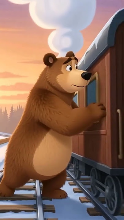 beruang sedih#marsha#bear#baruang#shortvideo #sedih #kereta#anakanak