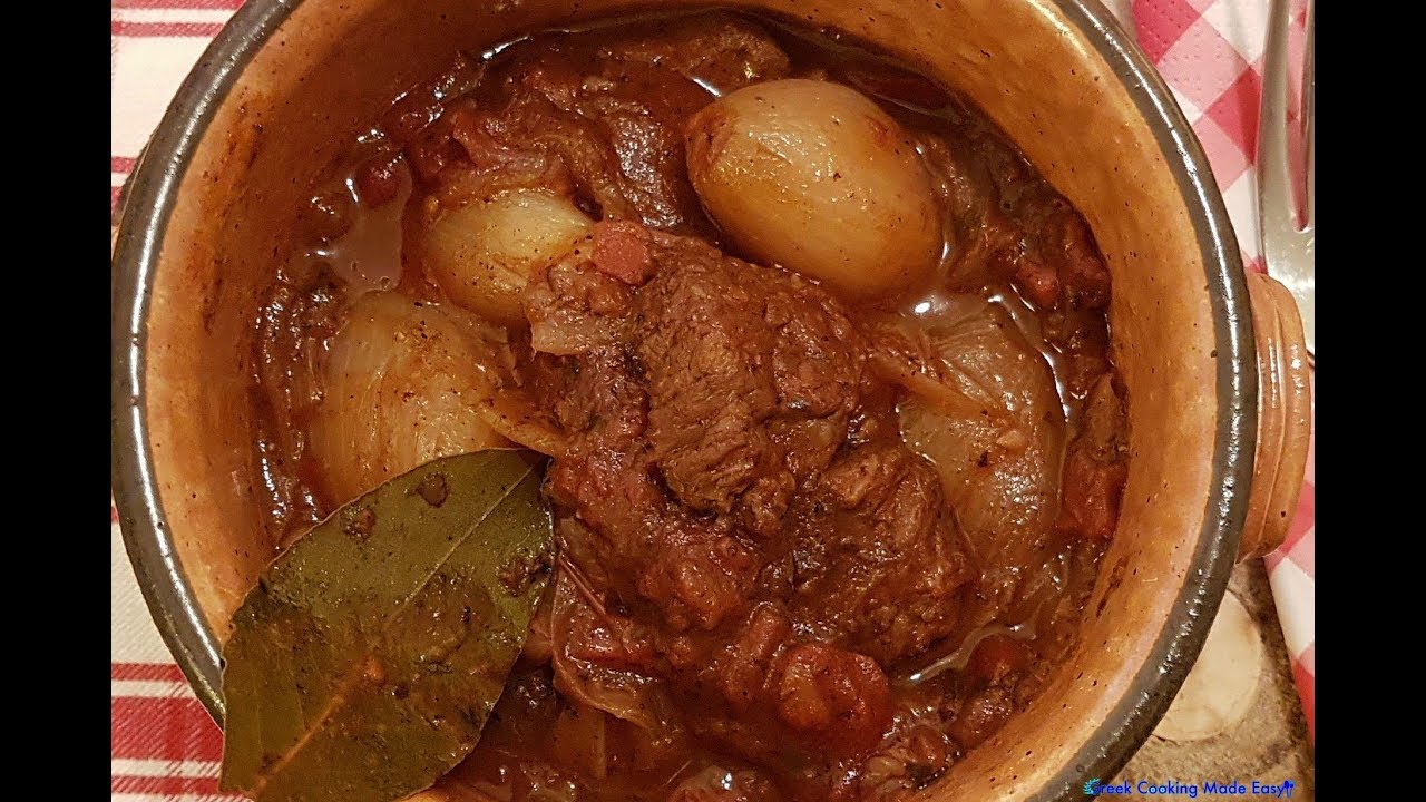 Stifado - Greek Beef Stew - Μοσχαράκι Στιφάδο | Greek Cooking Made Easy