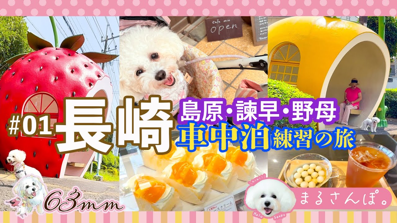 【まるさんぽ】長崎県＜1日目＞島原・諫早・大村に行ってきた！　車中泊練習の旅 ＜前編＞【犬連れ旅】