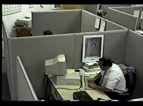 Office worker hits and kicks computer - YouTube