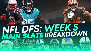 NFL DFS: Week 5 MAIN Slate DEEP DIVE [Bets, Values, Stacks and Core Plays]