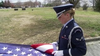 Honor Guard Team Demonstrate Proper Flag Folding Techniques