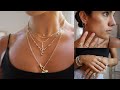 Huge jewelry haul and updated collection  idyl pieces solid gold vintage and sterling silver