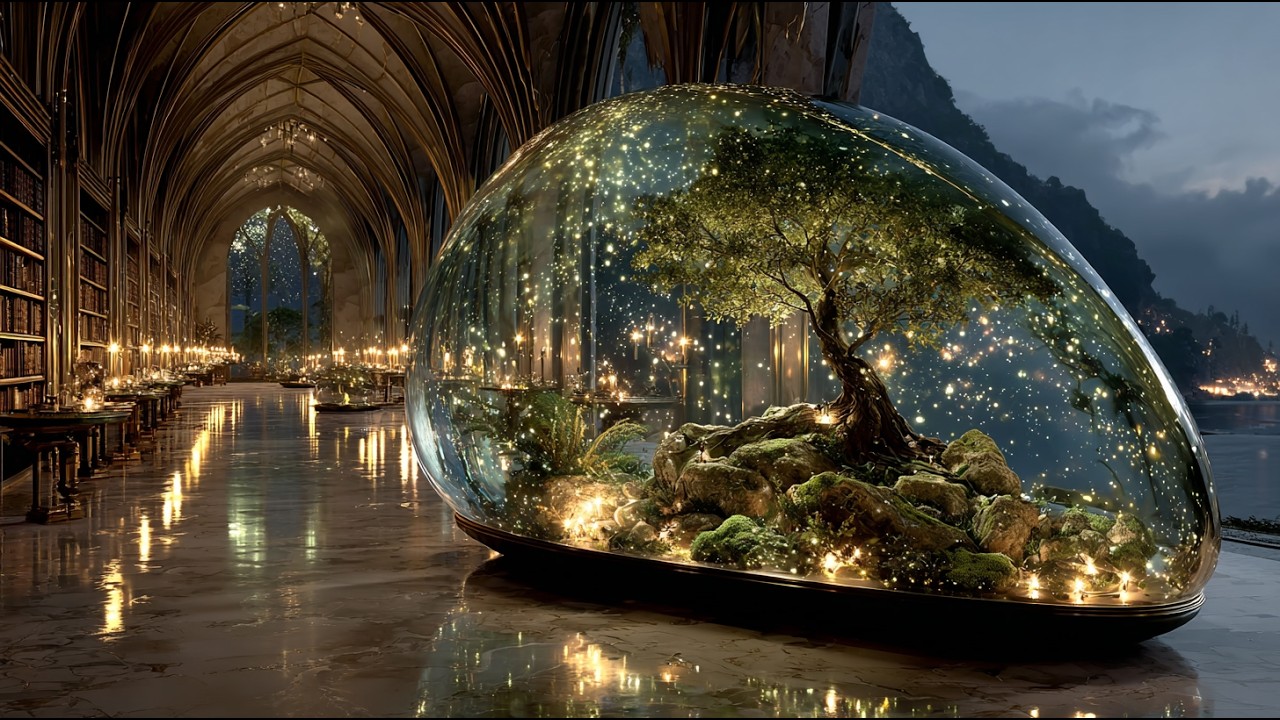 The Grand Library of the Enchanted Terrarium | Medieval Fantasy Music & Animated Ambience