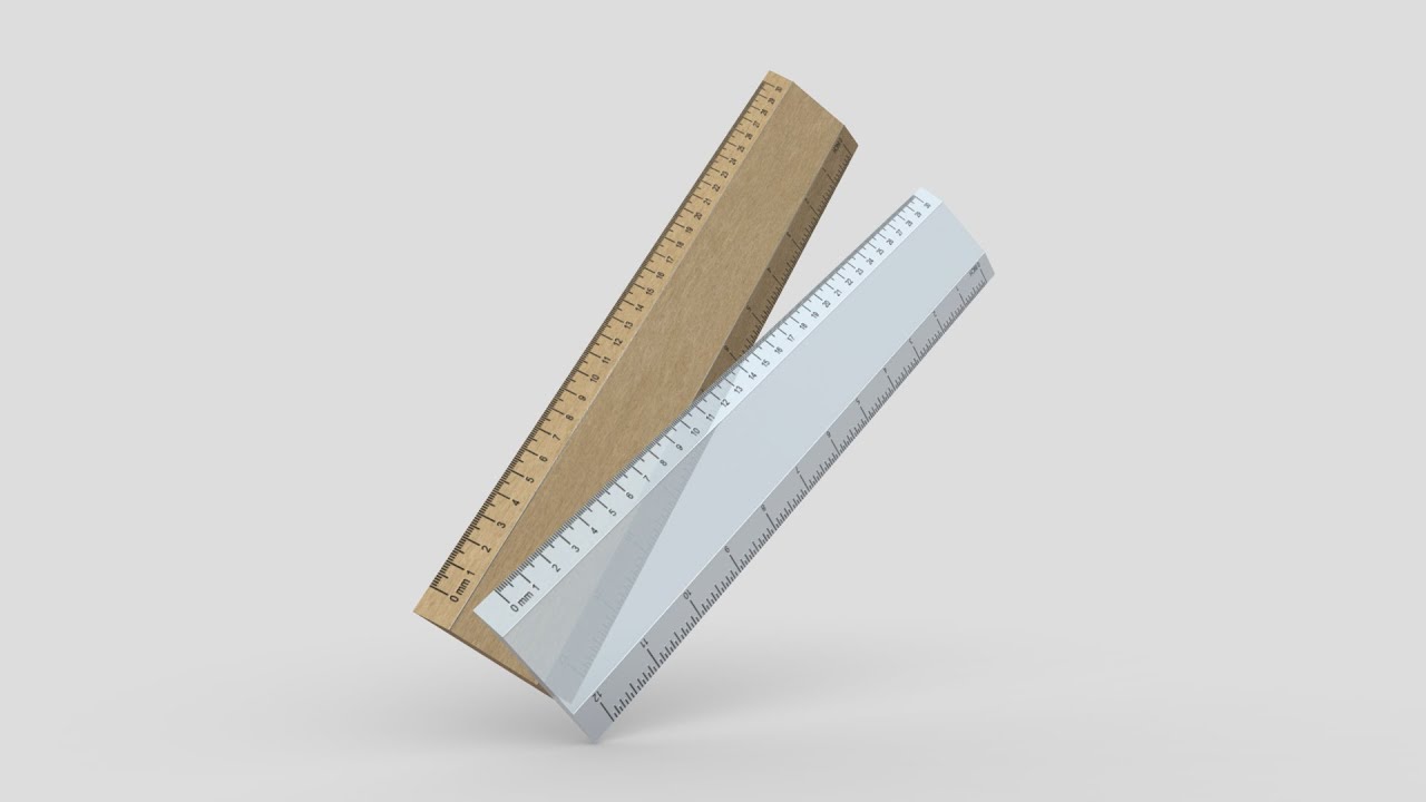 Ruler - low poly PBR 3d model - YouTube