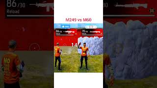 M249 vs M60 🔥 | Free Fire Gun Test | Which Gun Is DEADLY? 😱