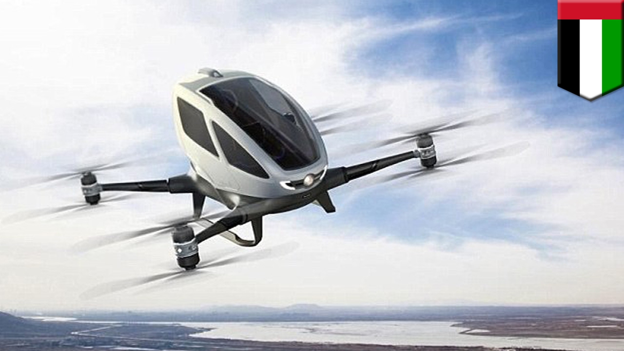 Taxi drones: Dubai to introduce flying Ehang 184 by this summer - TomoNews YouTube