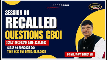 Session on Recalled Questions CBoI Scale 1 to 2  II Exam dtd  23.11.2025 II