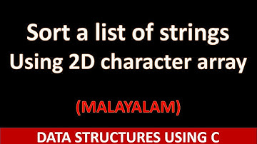 C program to sort a list of strings | Malayalam tutorial