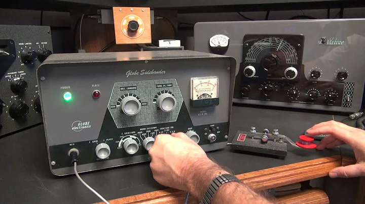 WRL Globe DSB-100 Tube Ham Radio Transmitter Demo CW AM SSB by N6tlu