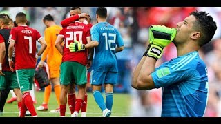 لحظات قاسيه للمنتخب المغربي بكاء وانهيار اللاعبين بعد الخروج من مونديال Russia 2018