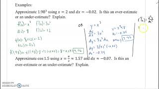 AP Calc BC 3.9 Differentials to Approximate a Function Ex 2, 3, 4