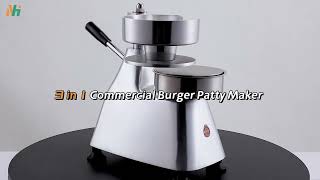 Newhai 3 in 1 Commercial Burger Patty Maker| Perfect Burger Patties in Seconds!
