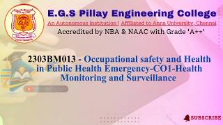 2303BM013 CO1 Health Monitoring and Surveillance