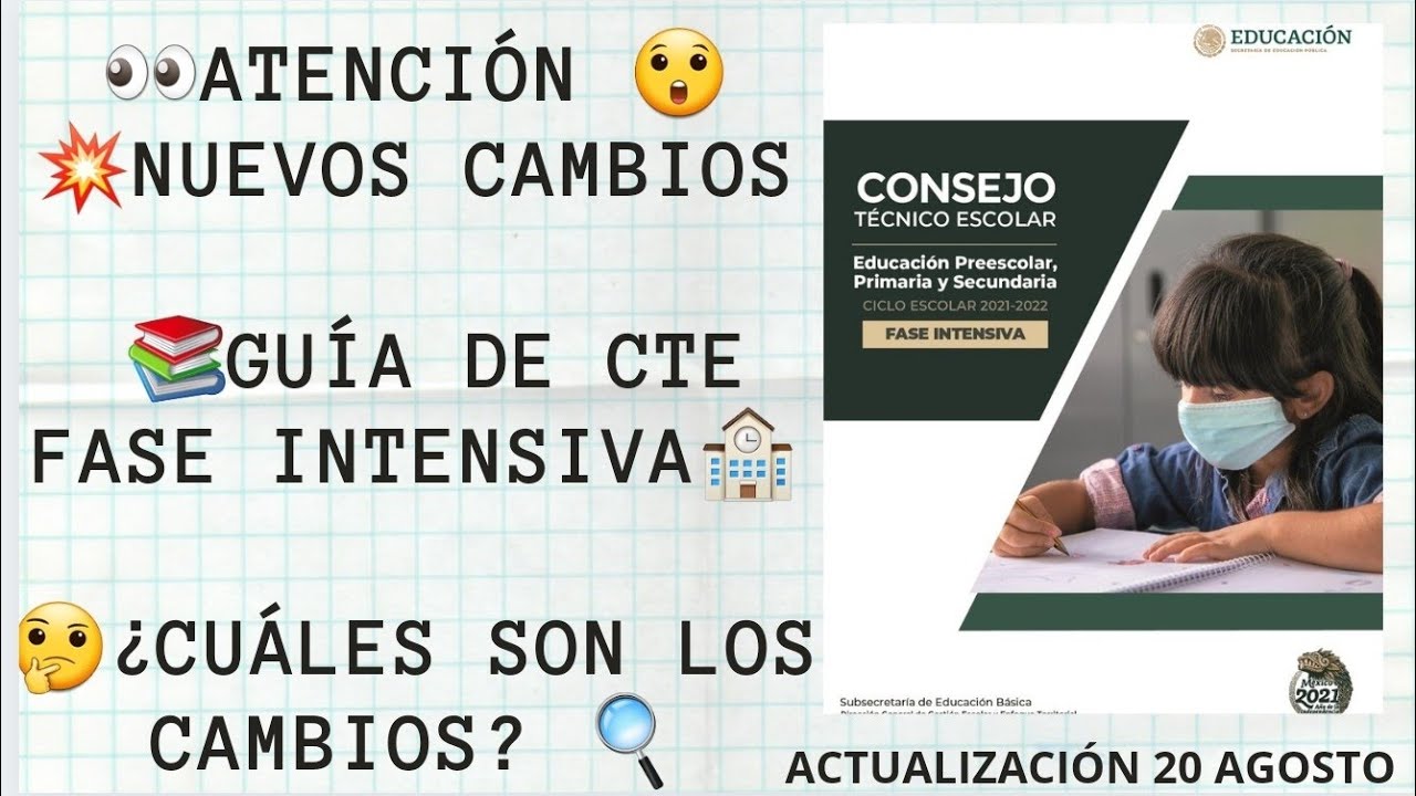 NUEVA VERSIÓN de la GUÍA CONSEJO TÉCNICO ESCOLAR Fase Intensiva 2021