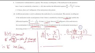 AP Calculus AB Differential Equation FRQs 2021-2025