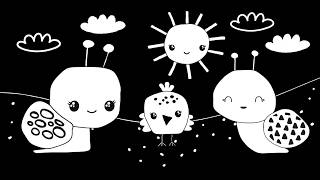 Baby Sensory video | Black White High Contrast Classical Mozart music | The Best Happy Snails