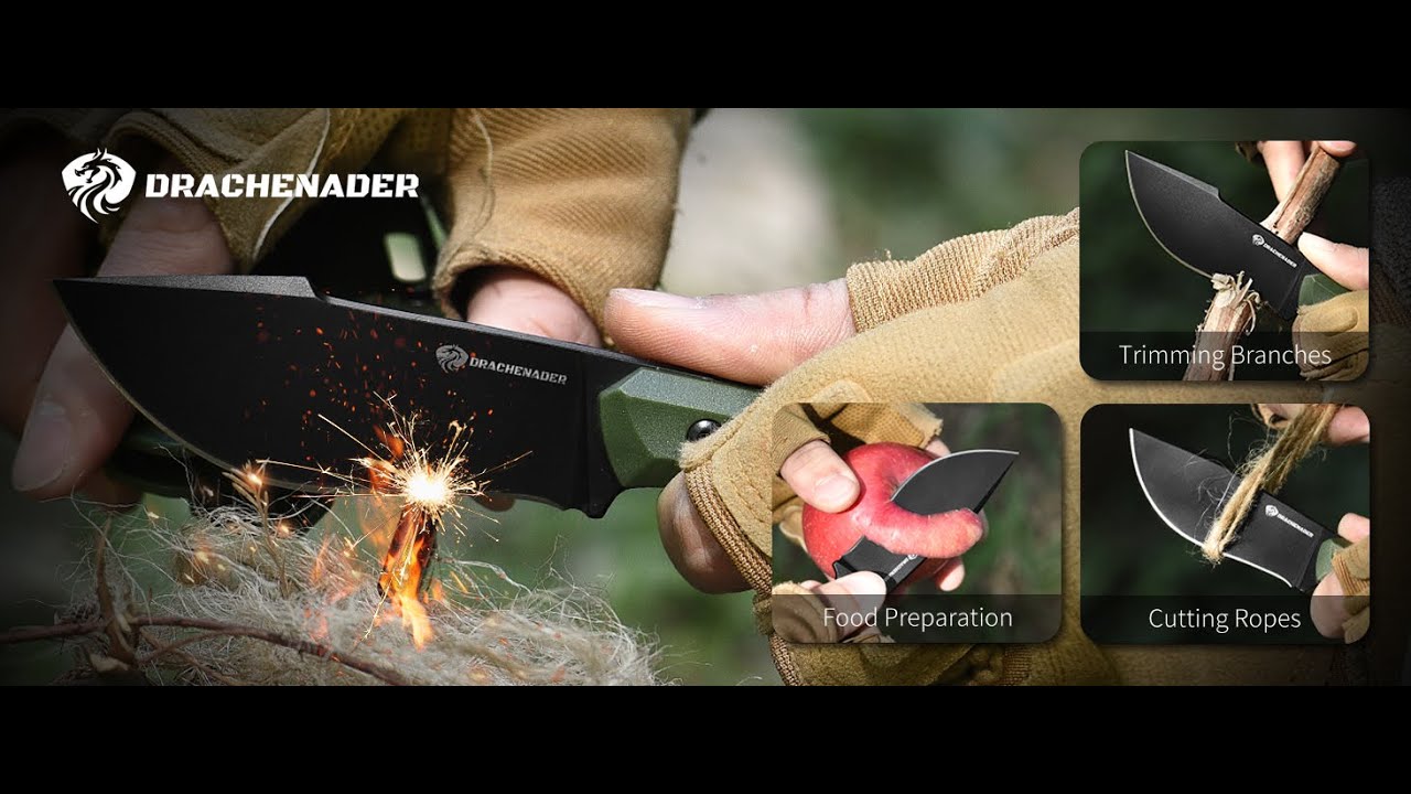 DRACHENADDER Fixed Blade Knife with Fire Starter