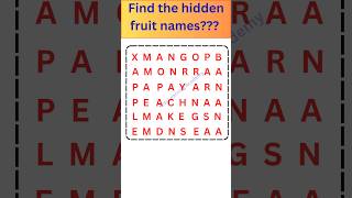 Can you find hidden fruit names?? | Brain puzzle | spot the hidden word  #shortsfeed #puzzle