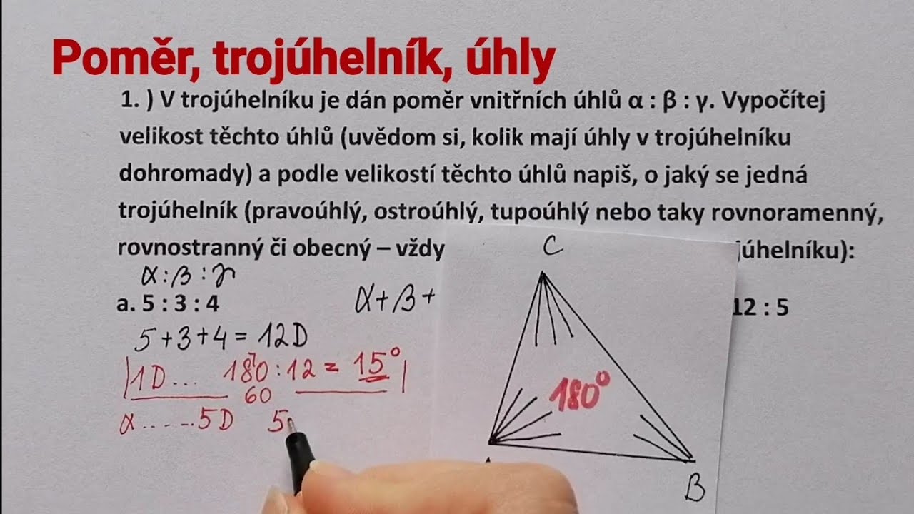 Poměr - trojúhelník (úhly)