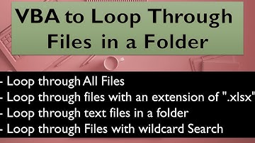 VBA to Loop Through Files in a Folder - Excel VBA Macros example