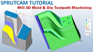 SprutCAM Tutorial #209 | Mill 3D Mold & Die Toolpath Machining
