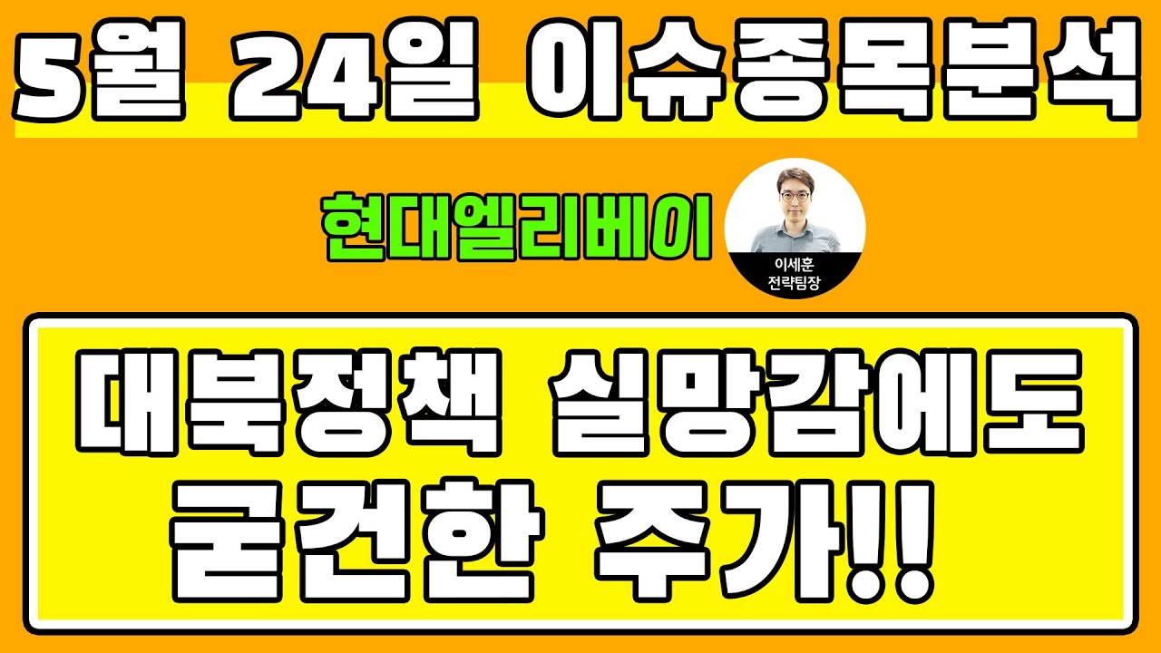 현대엘리베이(017800) - 대북정책 실망감에도 굳건한 주가!!