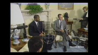 Magic Johnson Meets with George Bush (January 14, 1991)
