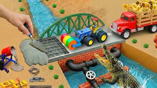 DIY Mini Tractor & Road Roller Making a Concrete Road | Construction Science Project @topminigear #2