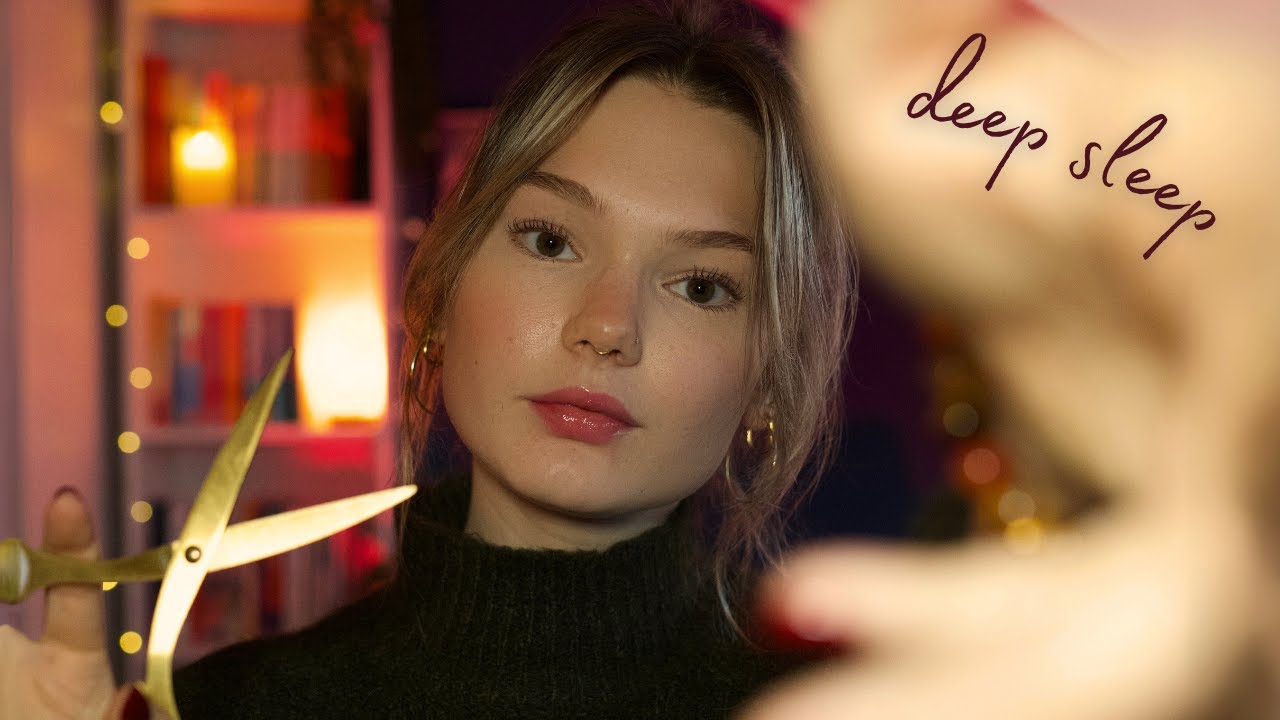 ASMR for deep sleep in 20 minutes 😴 (pluck & snip, brushing, low lighting)