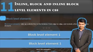 Inline level Elements, block level elements and inline block level elements in css