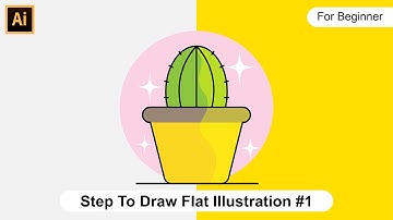 How to Draw Flat Illustration Cactus Plant - Adobe Illustrator Tutorial