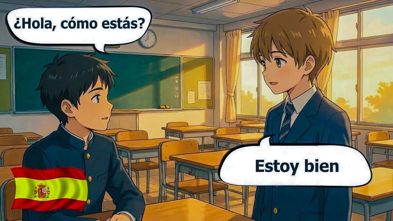 10 Minutes of Castilian Spanish Conversations for Beginners (A1–A2) | At School | Learn Spanish