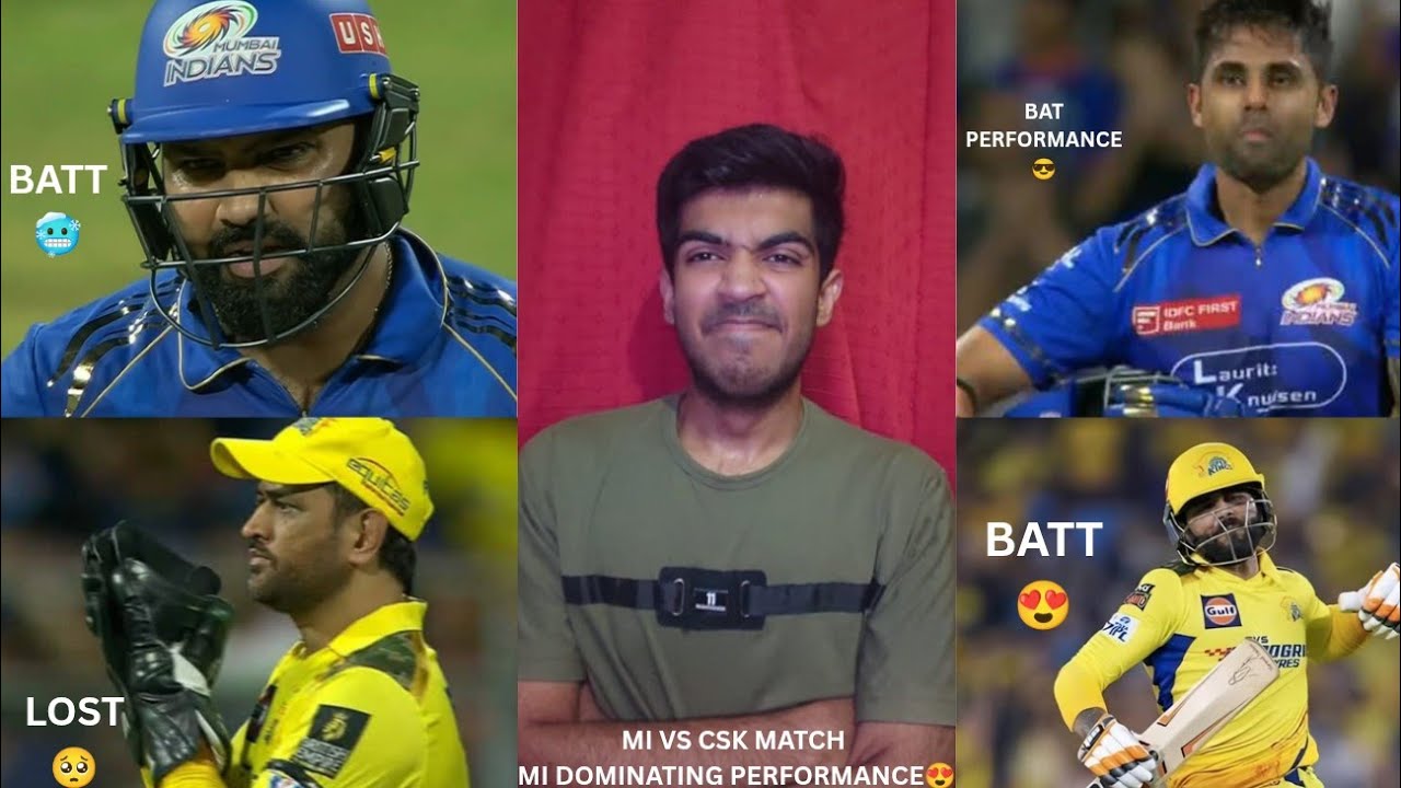MI VS CSK MATCH|ROHIT SHARMA AND SURYAKUMAR YADAV BAT PERFORMANCE😎CSK POOR PERFORMANCE😡MS DHONI SAD🥺