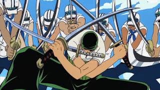 Zoro Three Sword Style Drop Luffys Jaw English Dub Luffy Smile 003