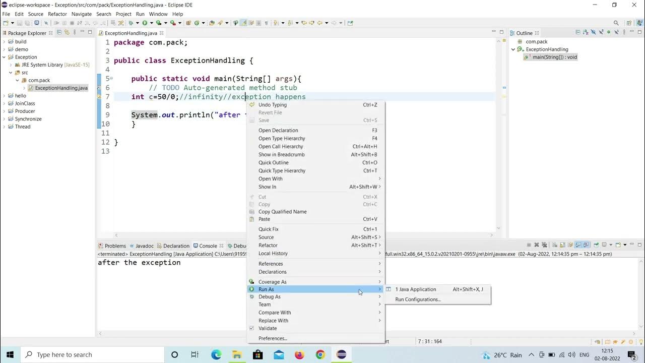 Exception in Java | Eclipse IDE - YouTube