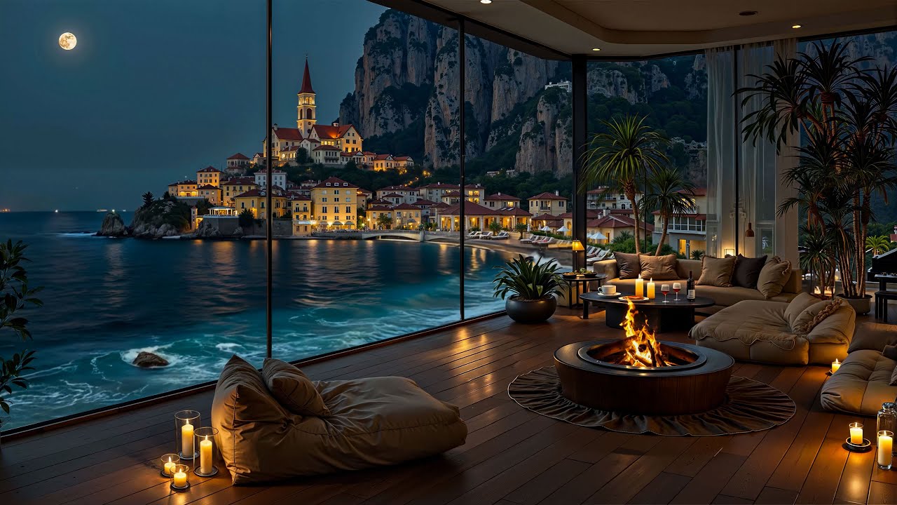 4K Romantic Seaside Escape in Luxury Apartment 🌊 Soft Jazz Instrumental Music for Study & Chill
