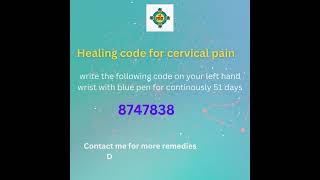 Healing code for cervical pain