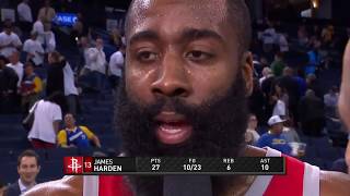James Harden On Spoiling Warrior's First Victory On Banner Night