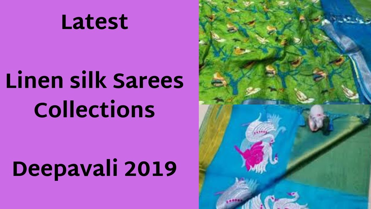 pure lenin silk sarees | lenin silk sarees with price | Latest linen silk sarees (Deepavali 2019)