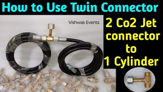 How to use Twin connector, 1 सिलेंडर से 2 जेट चलाओ, Co2 Tank adapter, Brass twin connect,Co2 Adaptor
