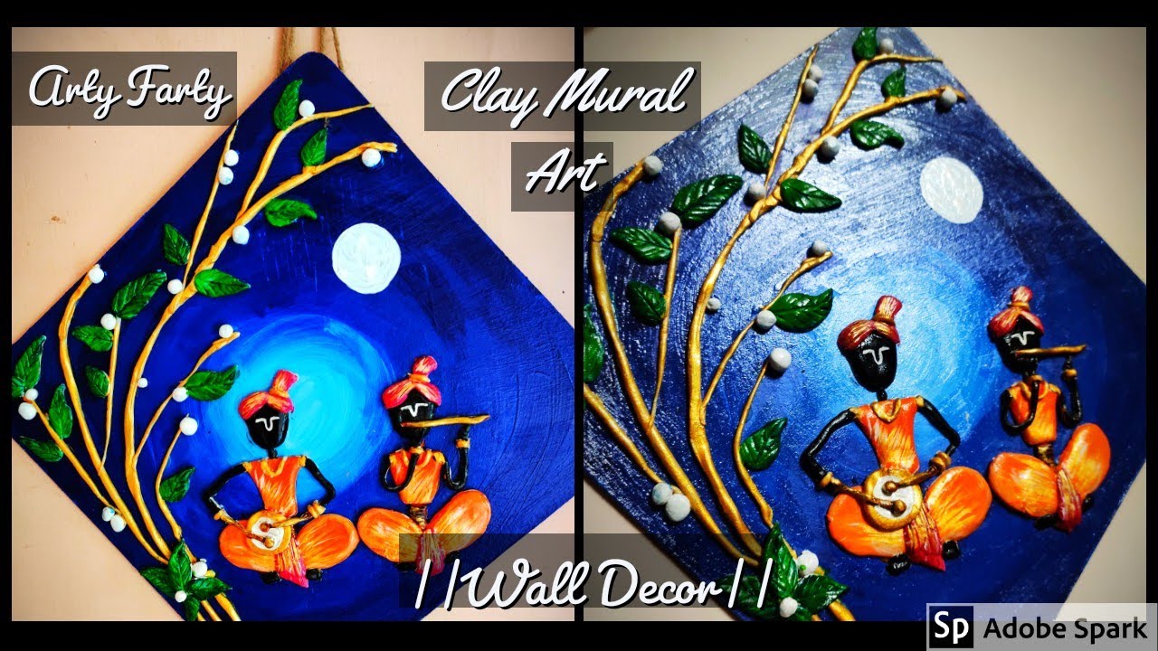 3D CLAY ART ON CANVAS | CAKE BASE IDEAS  || #mural #fevicrylmoulditideas #moulditclayartideas