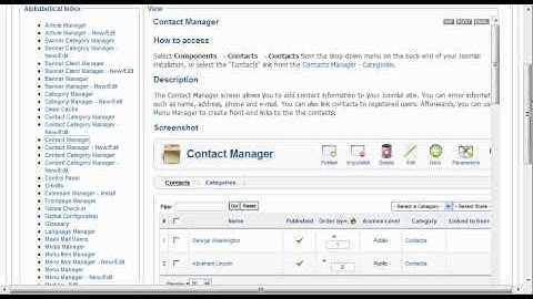 Joomla 1 5 The Help Tab