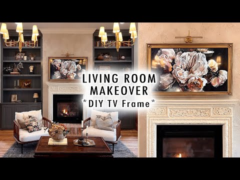 LIVING ROOM MAKOVER *DIY TV Frame* | XO, MaCenna