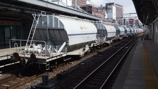 JR貨物　EF64-1045牽引　遅れ5580ﾚ炭カル輸送列車　名古屋駅通過　2013/08/06
