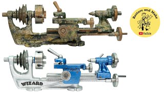 Rusted Vintage Wizard Micro Lathe Full Restoration - Rare British 1940&#39;s Mini Lathe Restored