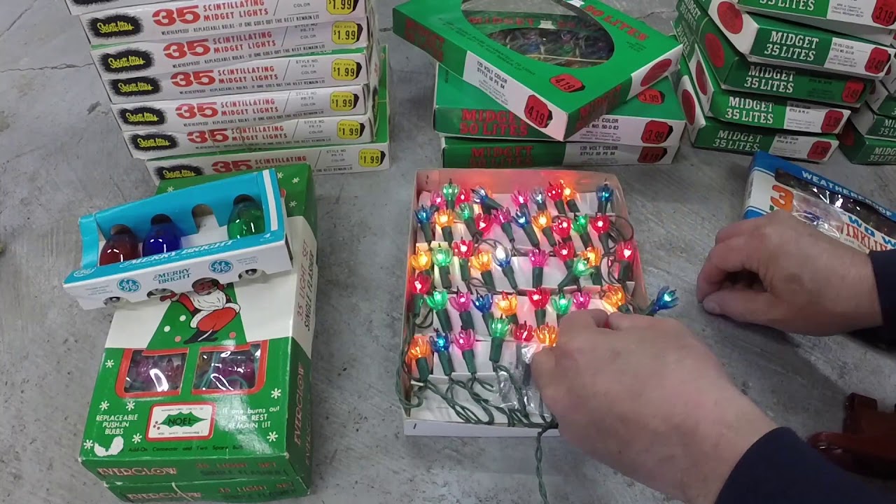Huge hoard of vintage Christmas lights from estate sale YouTube