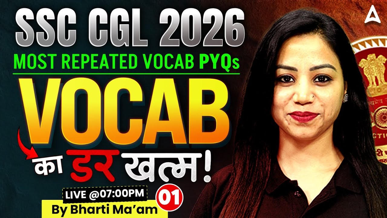 SSC CGL English Classes 2026 | English Vocabulary PYQs | SSC CGL Vocabulary By Bharti Mam