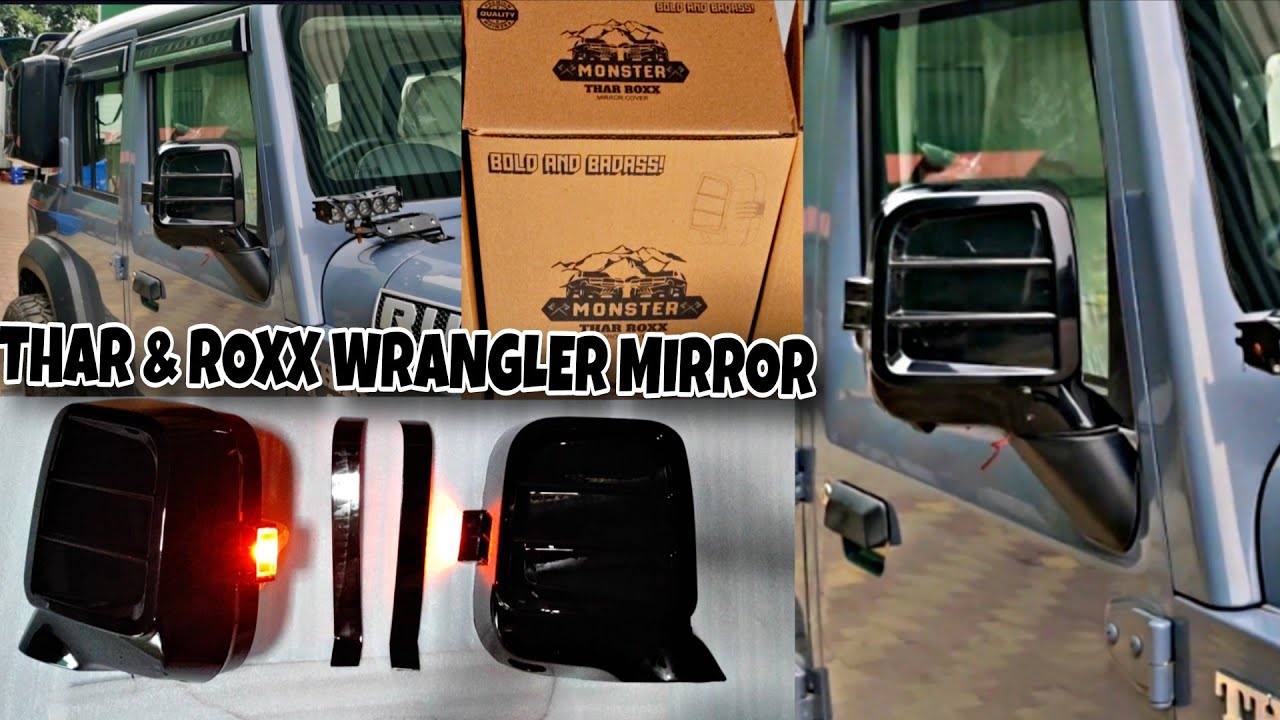 THAR & ROXX WRANGLER MIRROR COVER 💥 Easy installation 💥📞8368113907 